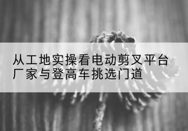 青田电动剪叉升降平台厂家-从工地实操看电动剪叉平台厂家与登高车挑选门道